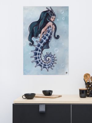 Seahorse Mermaid Poster