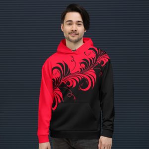 Red Khokhloma Summer Hoodie