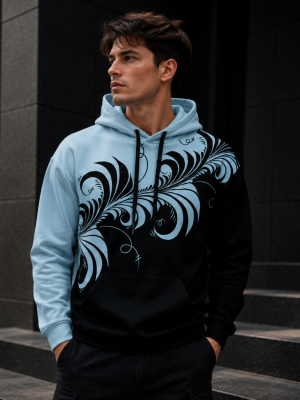 Black/Blue Khokhloma Hoodie
