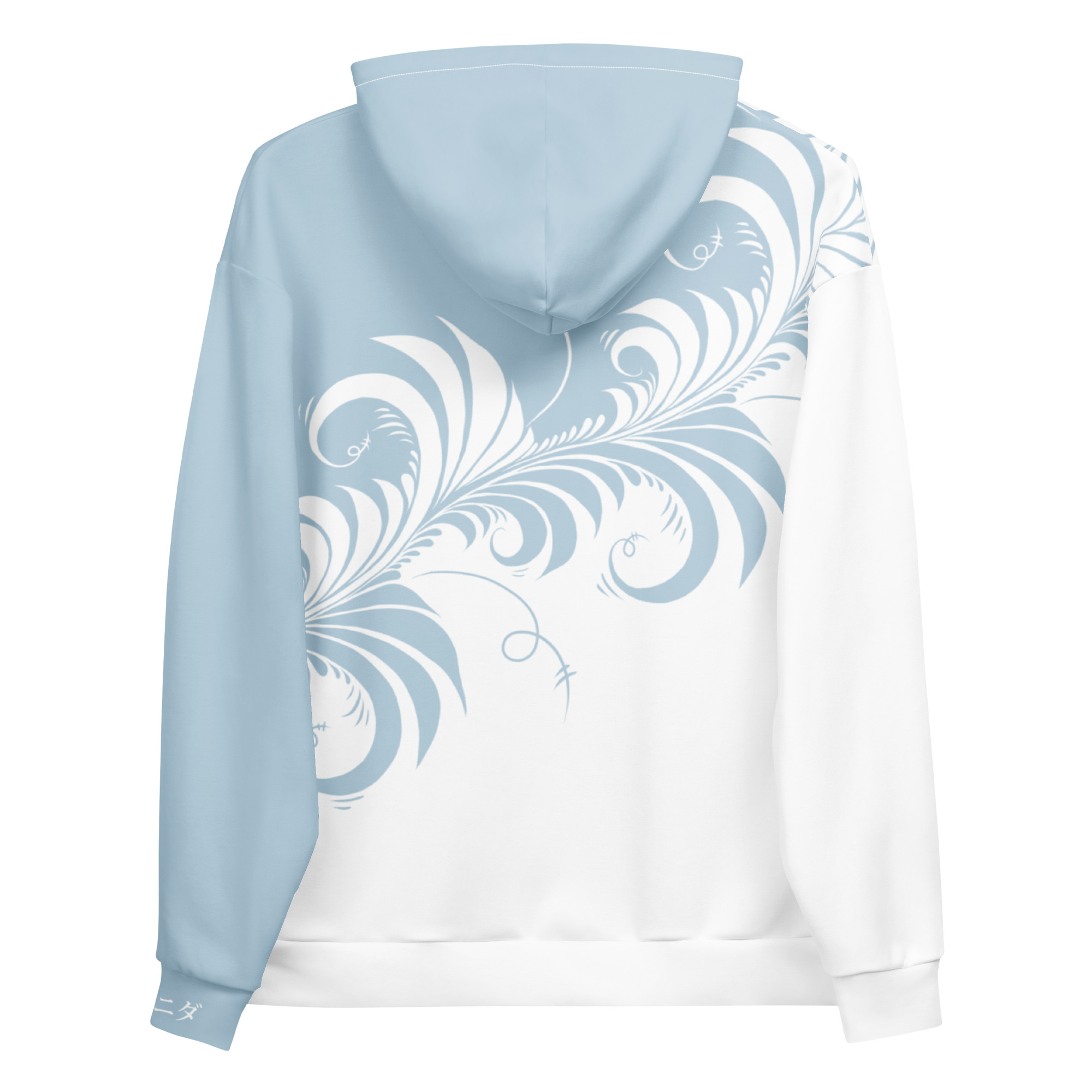 White/Blue Khokhloma Hoodie - Image 2
