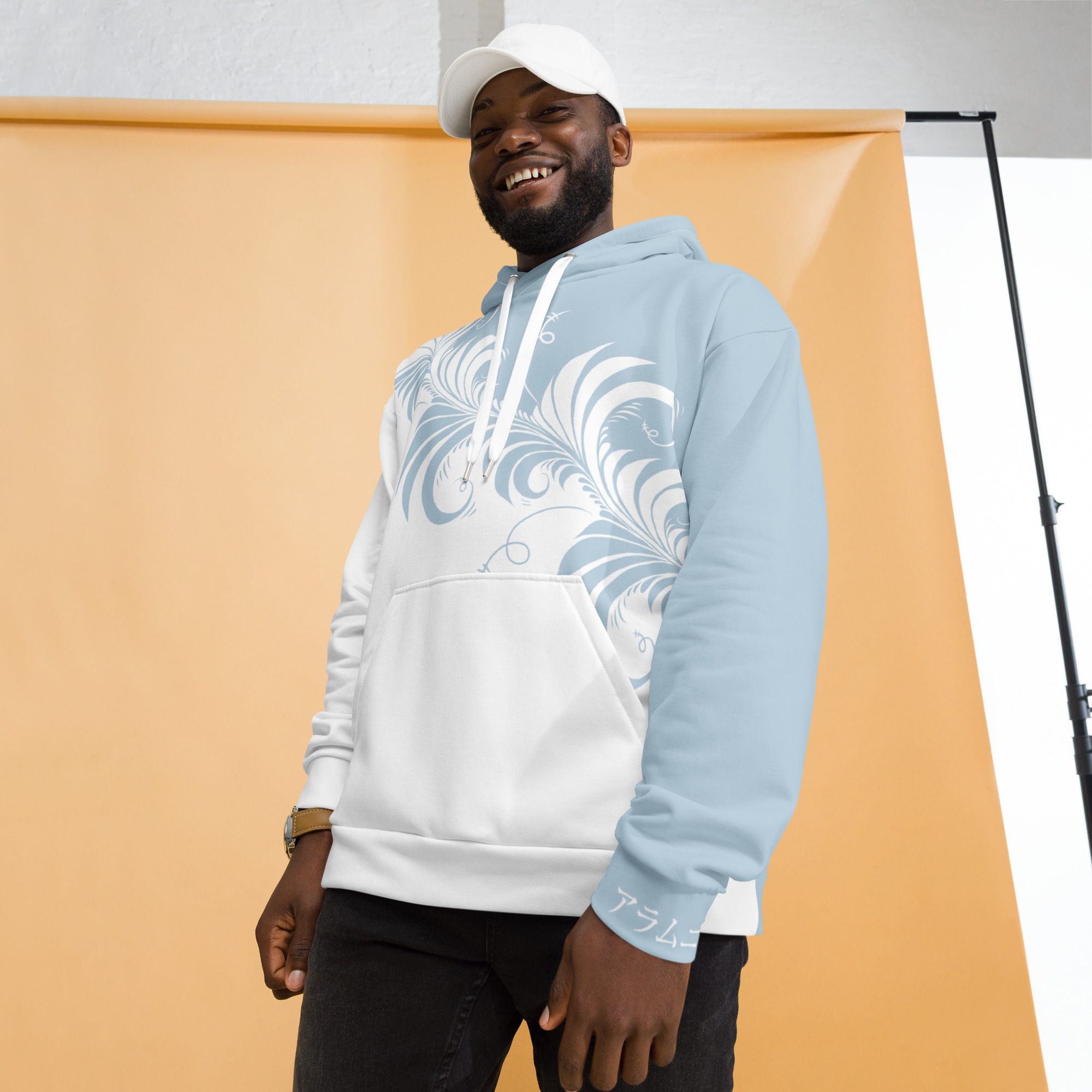 White/Blue Khokhloma Hoodie - Image 7