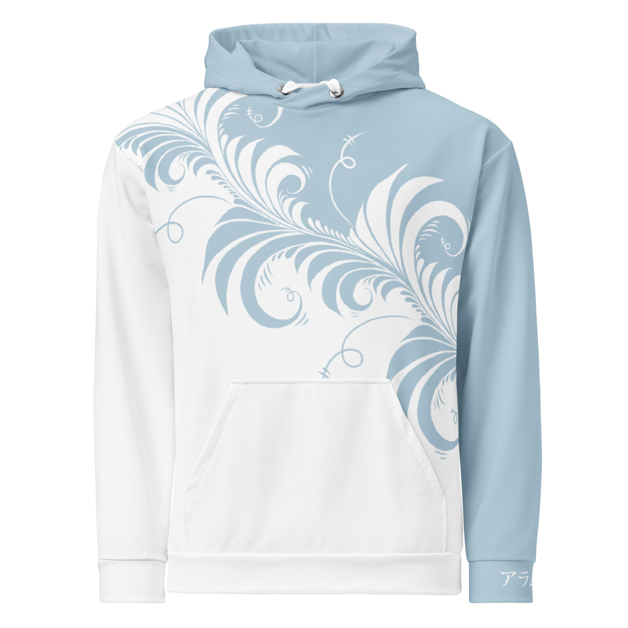 White/Blue Khokhloma Hoodie - Image 3