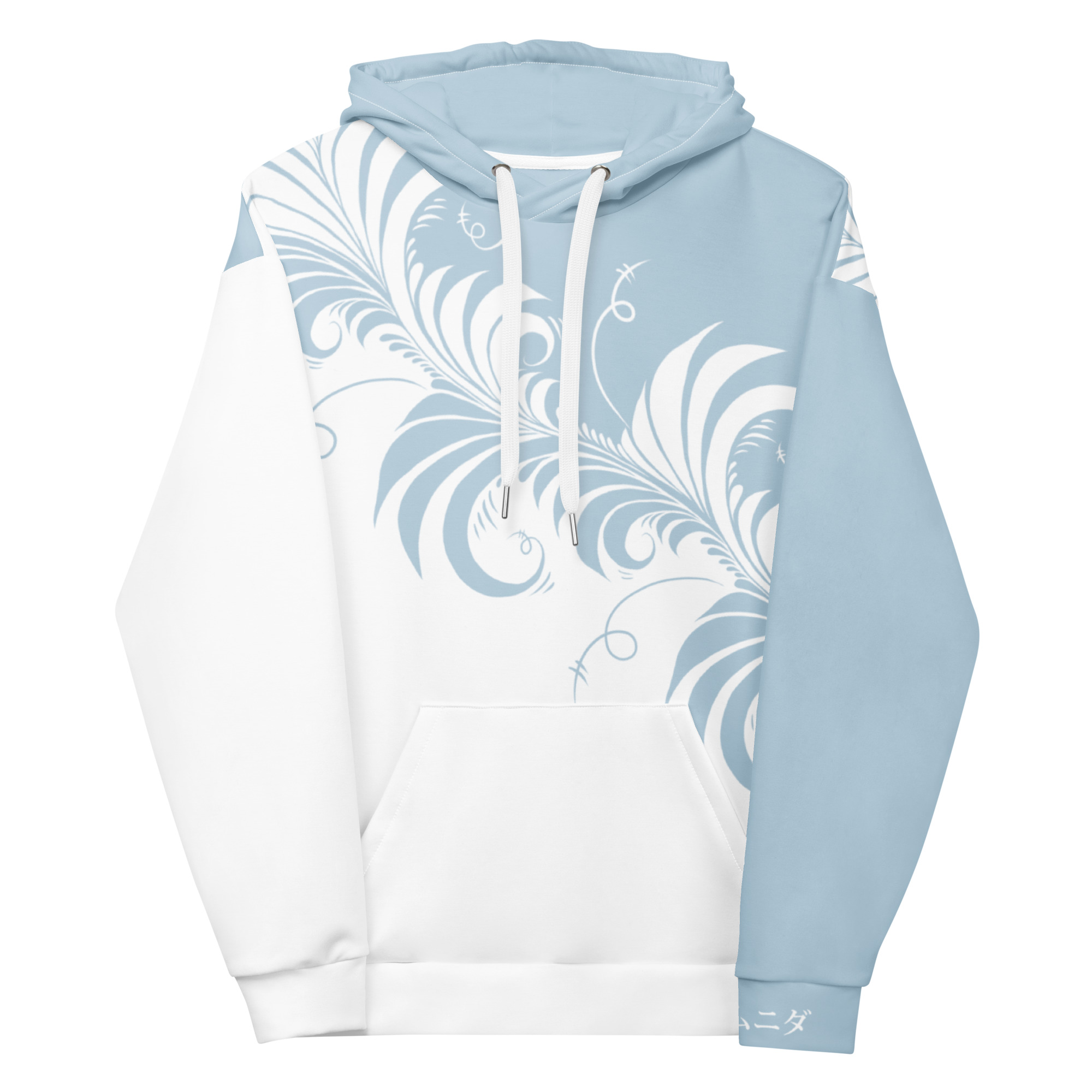 White/Blue Khokhloma Hoodie - Image 5