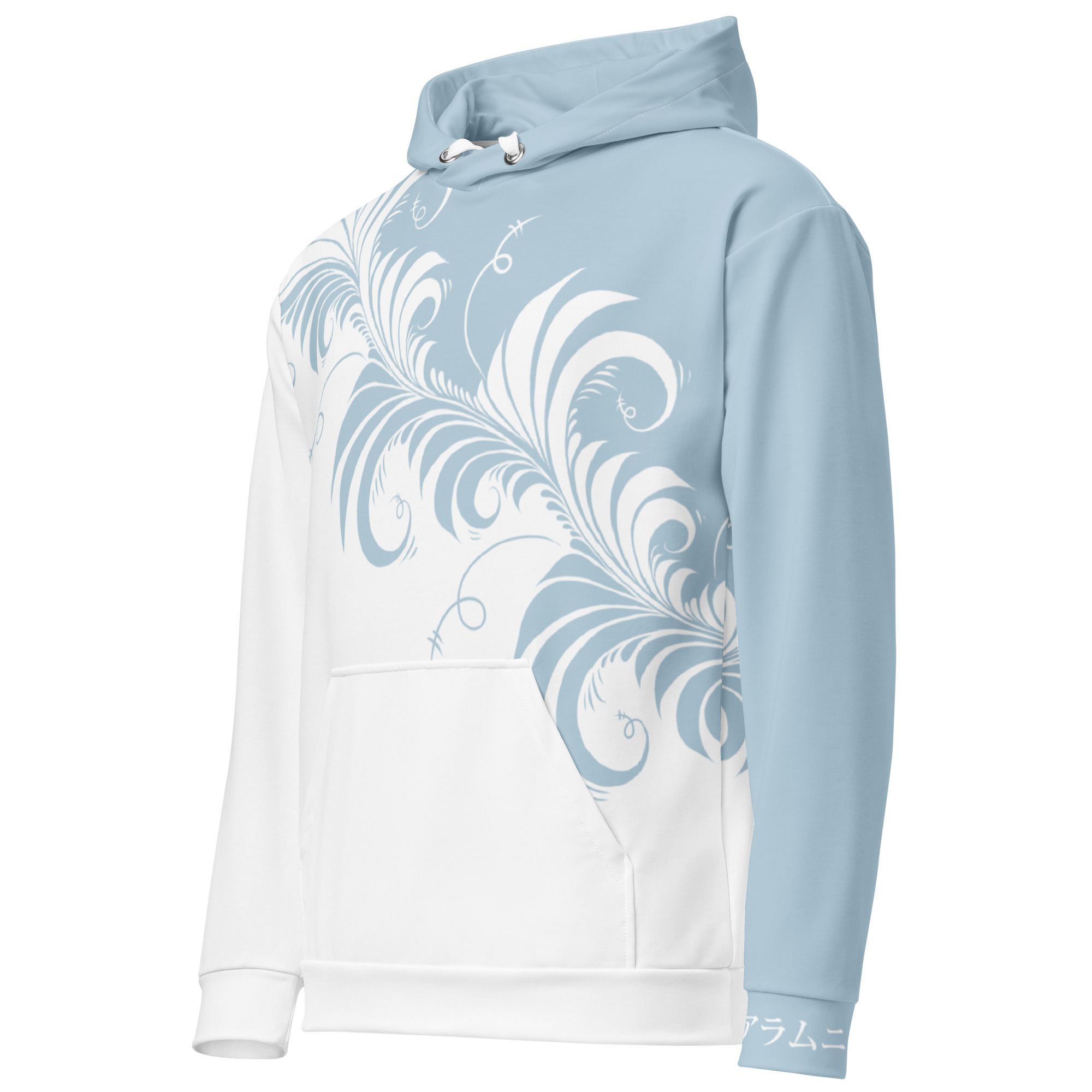 White/Blue Khokhloma Hoodie - Image 4